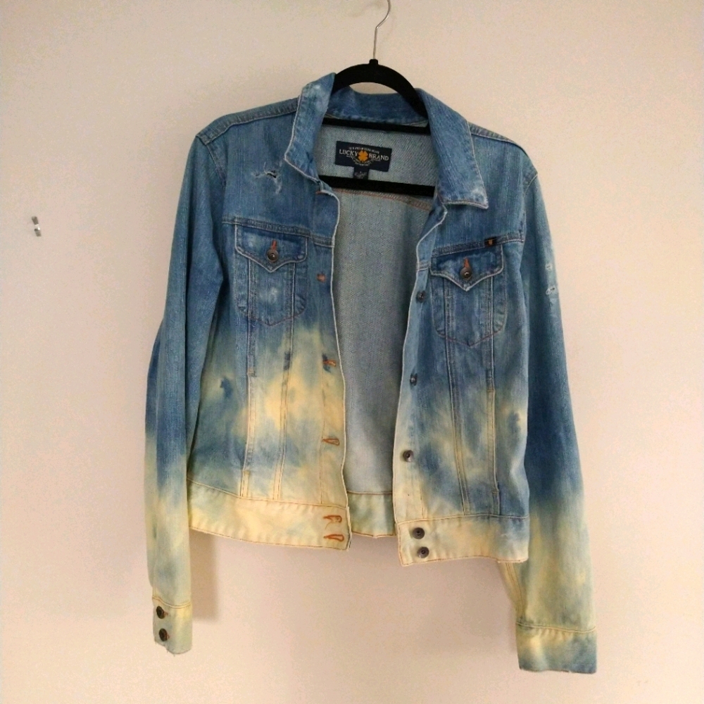Lucky Brand Blue and Yellow Ombre Denim Jacket